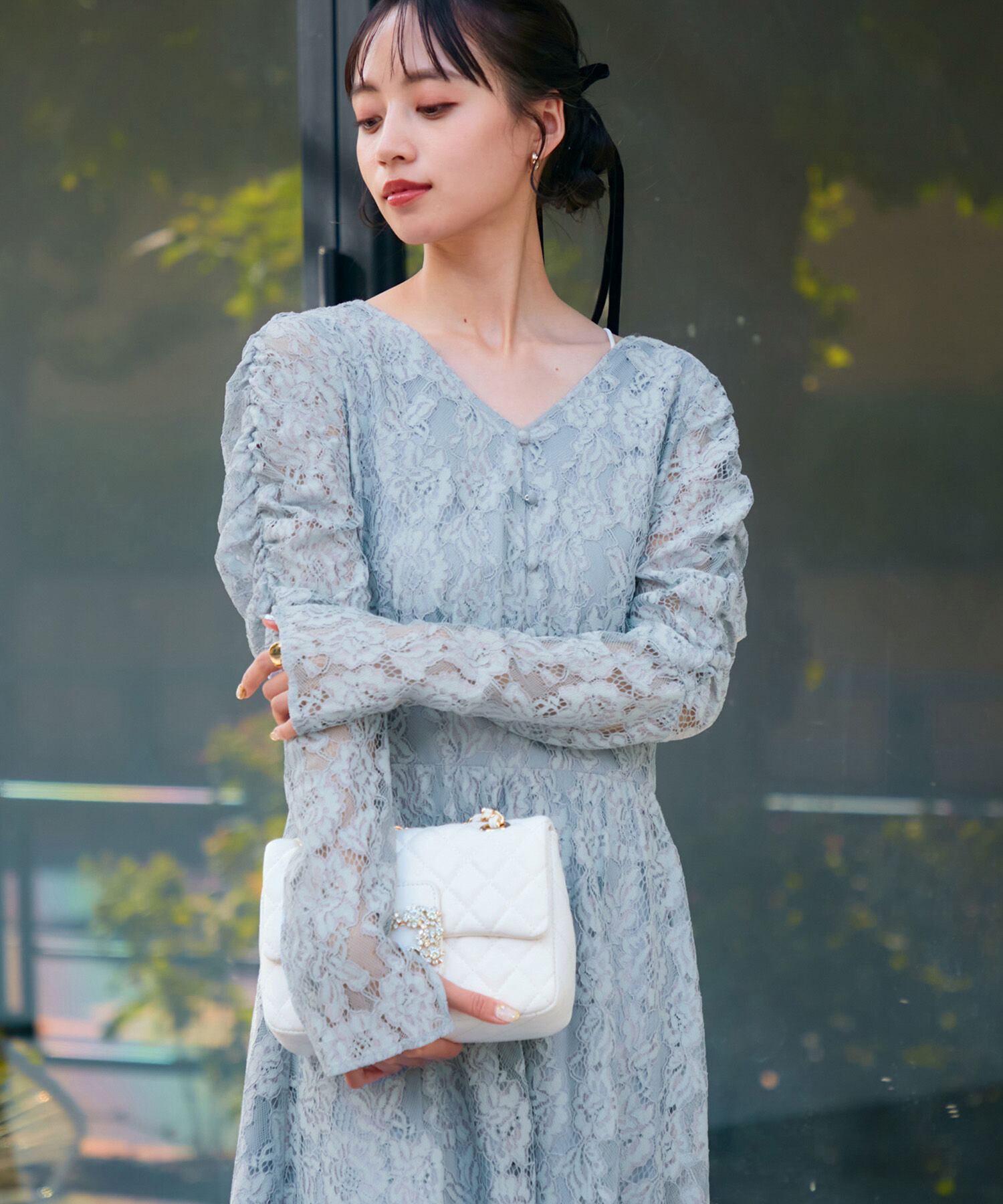 VIS「【VIS DRESS】総レースバックオープンワンピース」|ワンピース|