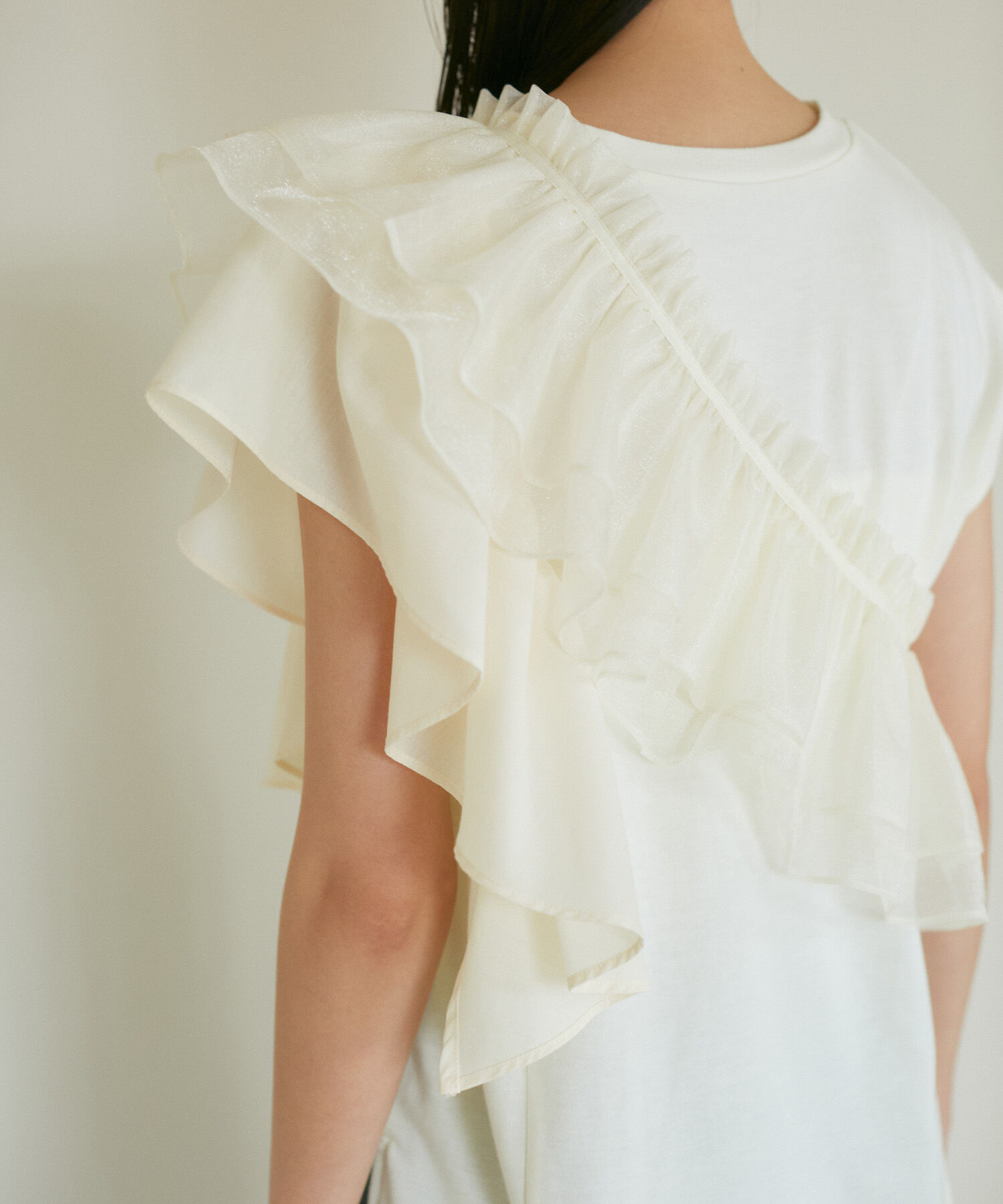 VIS「【SET】サッシュ付きフリルドッキングプルオーバー」|Tシャツ・カットソー|