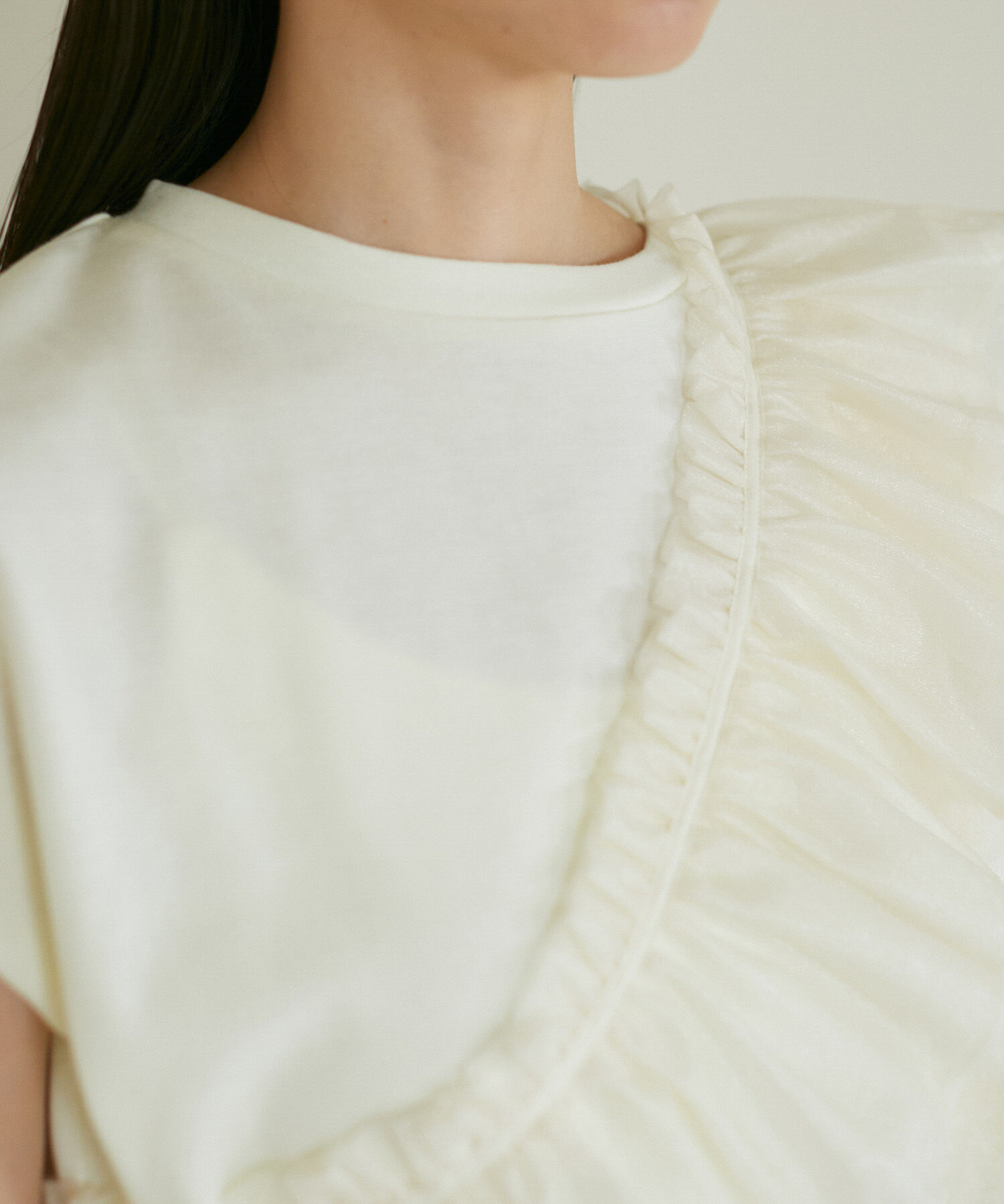 VIS「【SET】サッシュ付きフリルドッキングプルオーバー」|Tシャツ・カットソー|