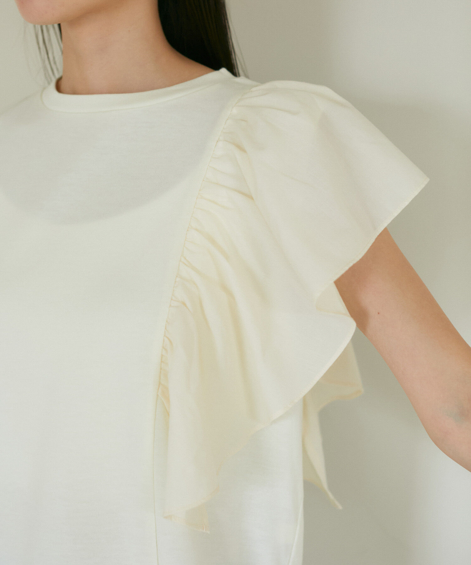 VIS「【SET】サッシュ付きフリルドッキングプルオーバー」|Tシャツ・カットソー|