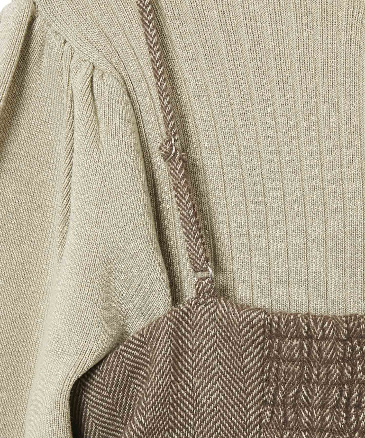 VIS「【SET】ビスチェセット裾ミニフリルリブニットワンピース」|ワンピース|