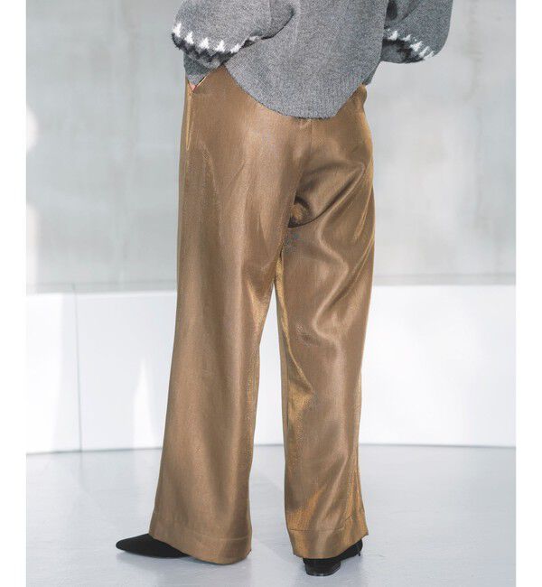 VIS「【洗える】シャイニーワンタックワイドパンツ」|チノ|