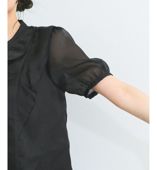 VIS「【洗える】シアーラッフル半袖ブラウス」|シャツ・ブラウス|