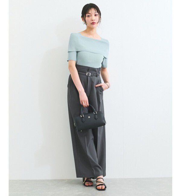 VIS「【アンチピリング/UVケア/洗える】オフショルハーフスリーブニット」|ニット・セーター|