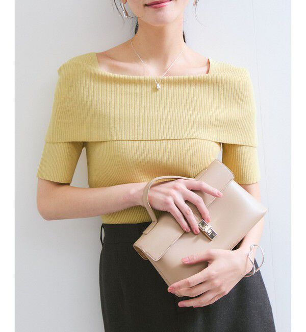 VIS「【アンチピリング/UVケア/洗える】オフショルハーフスリーブニット」|ニット・セーター|