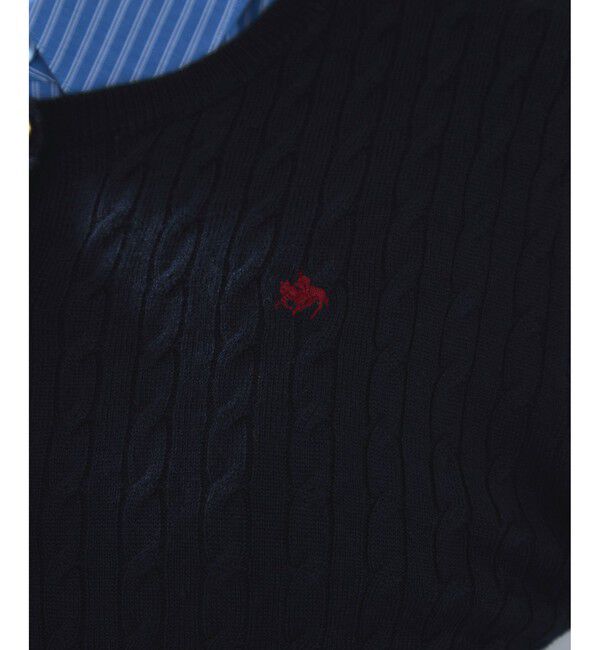 VIS「【POLO BCS】VIS別注ミニケーブルノーカラーニットカーディガン」|カーディガン|