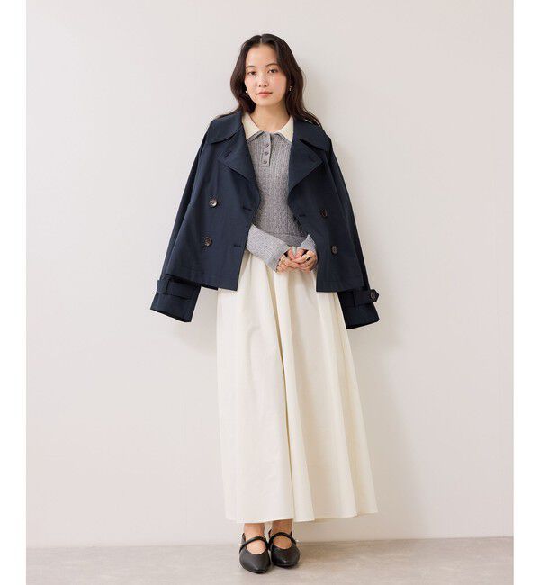 VIS「ショートトレンチコート/UVケア・撥水・花粉ガード」|トレンチコート|