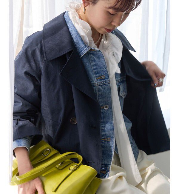 VIS「ショートトレンチコート/UVケア・撥水・花粉ガード」|トレンチコート|