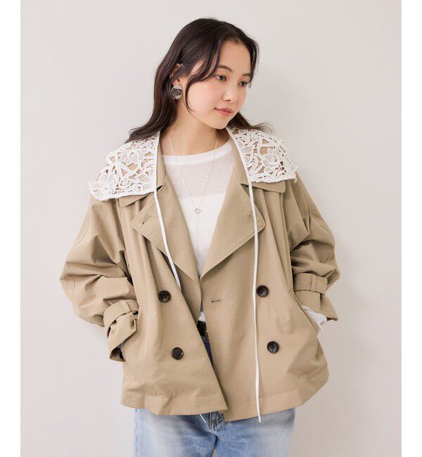 VIS「ショートトレンチコート/UVケア・撥水・花粉ガード」|トレンチコート|