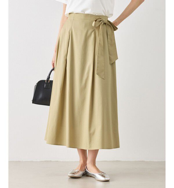 Rope&rsquo;Picnic「ウエストリボンラップボリュームスカート」|スカート|クリーム(83)