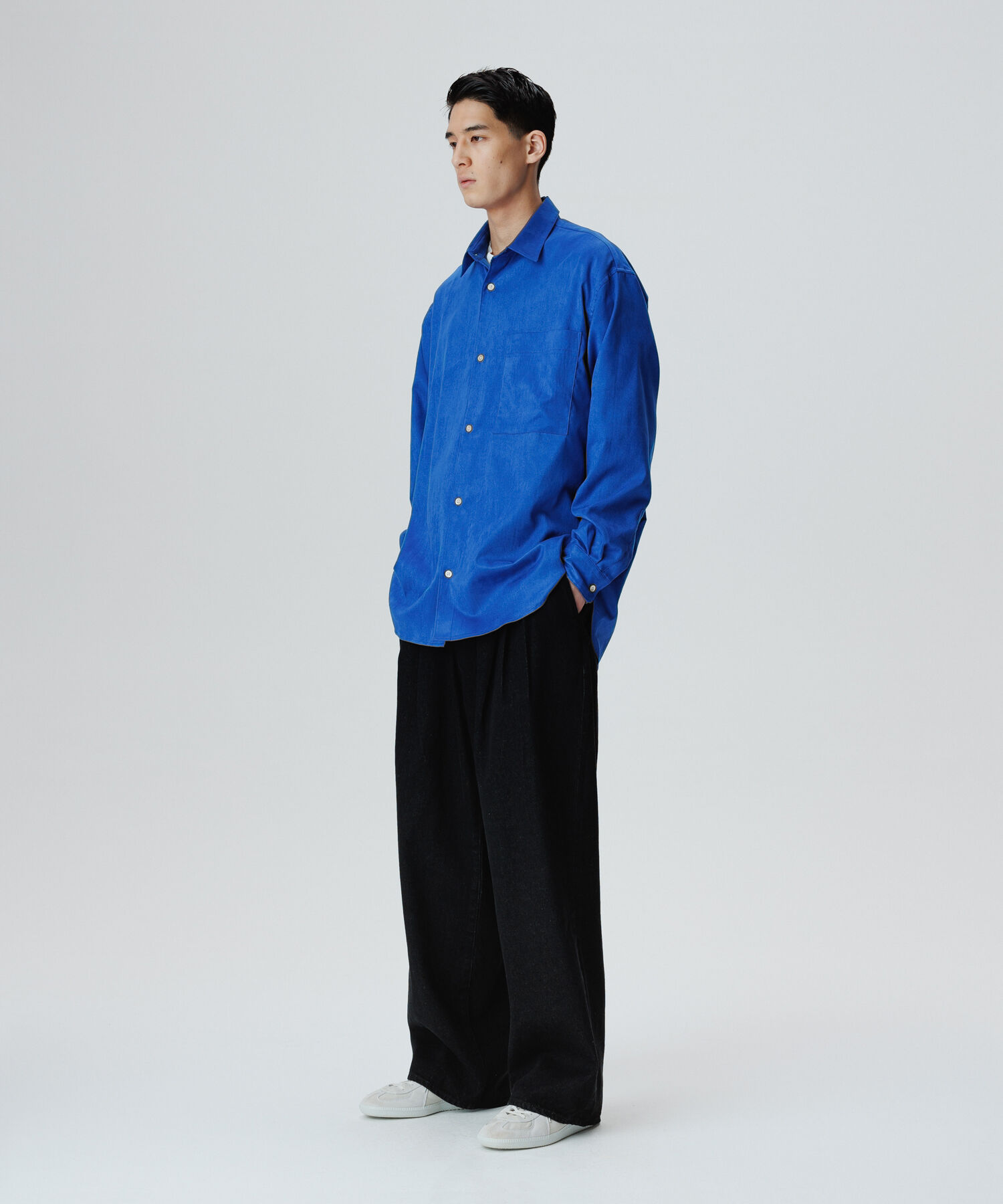 ADAM ET ROPE'「【コットンUSA】デニム 3タック ワイド スラックス / サステナブル / セットアップ対応」|デニム|