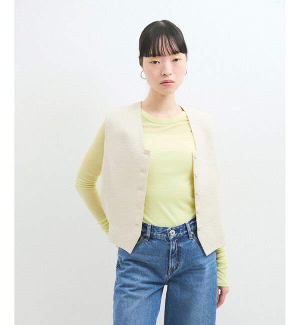 ADAM ET ROPE'「リネンMIXショートジレ」|ベスト・ジレ|