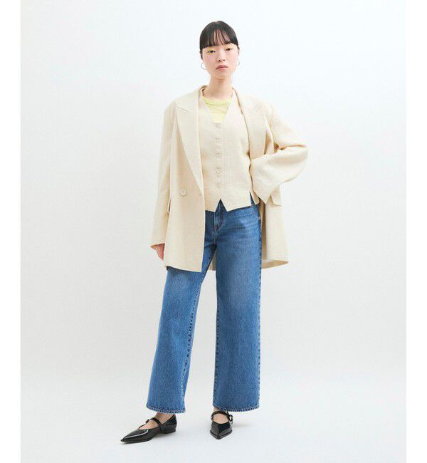 ADAM ET ROPE'「リネンMIXショートジレ」|ベスト・ジレ|