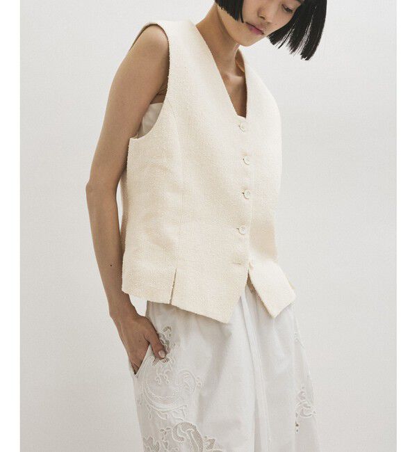 ADAM ET ROPE'「リネンMIXショートジレ」|ベスト・ジレ|