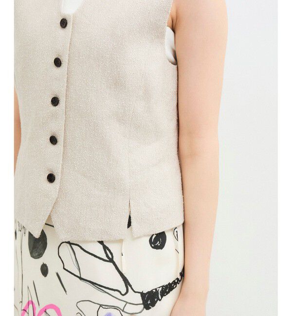 ADAM ET ROPE'「リネンMIXショートジレ」|ベスト・ジレ|