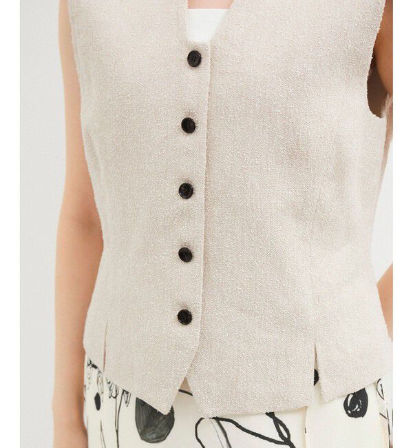 ADAM ET ROPE'「リネンMIXショートジレ」|ベスト・ジレ|