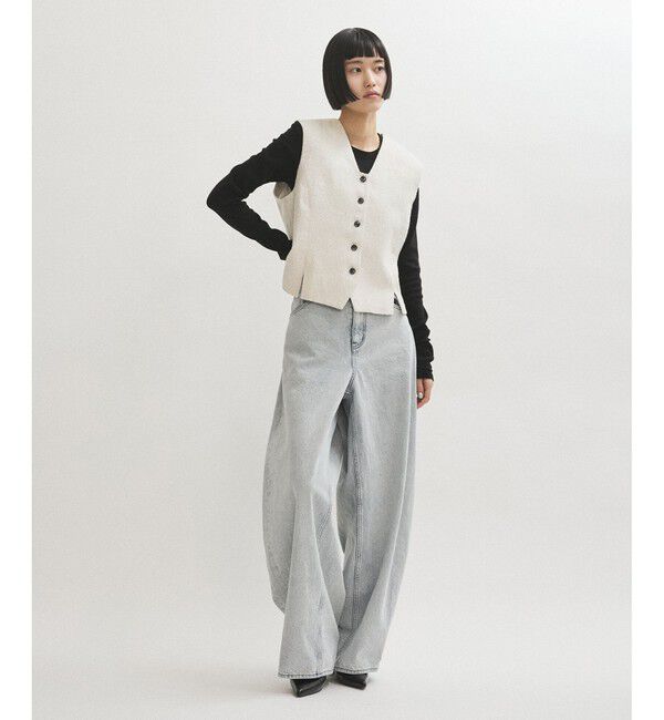 ADAM ET ROPE'「リネンMIXショートジレ」|ベスト・ジレ|