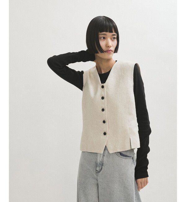 ADAM ET ROPE'「リネンMIXショートジレ」|ベスト・ジレ|