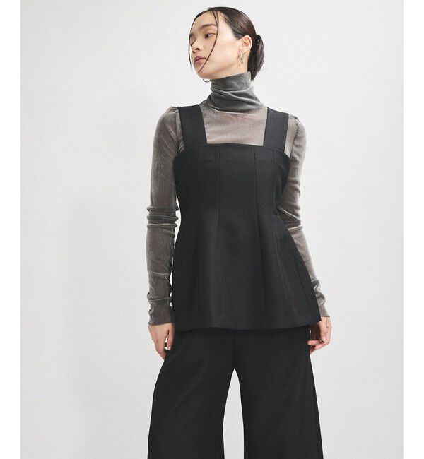 ADAM ET ROPE'「【逸品】・【サステナブル】ペプラムロンパース」|オールインワン|