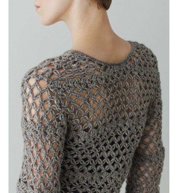 ADAM ET ROPE'「【EMOELLE】クロシェカーディガン」|カーディガン|