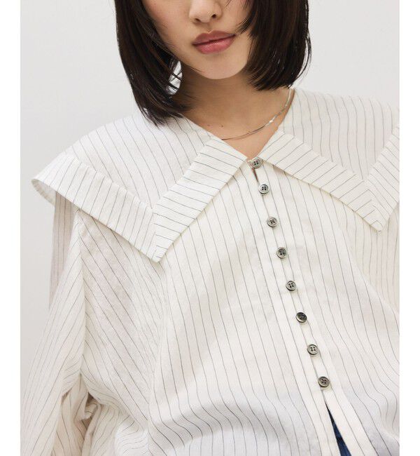 ADAM ET ROPE'「ワイドカラーブラウス」|シャツ・ブラウス|