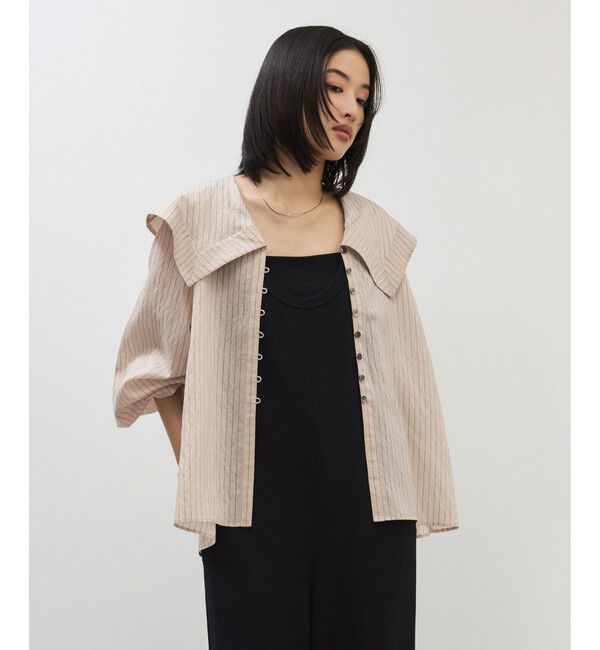 ADAM ET ROPE'「ワイドカラーブラウス」|シャツ・ブラウス|ベージュ系(28)