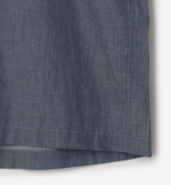 GYMPHLEX「Gymphlex | シアーインディゴ 半袖オープンカラーシャツ MEN」|シャツ・ブラウス|