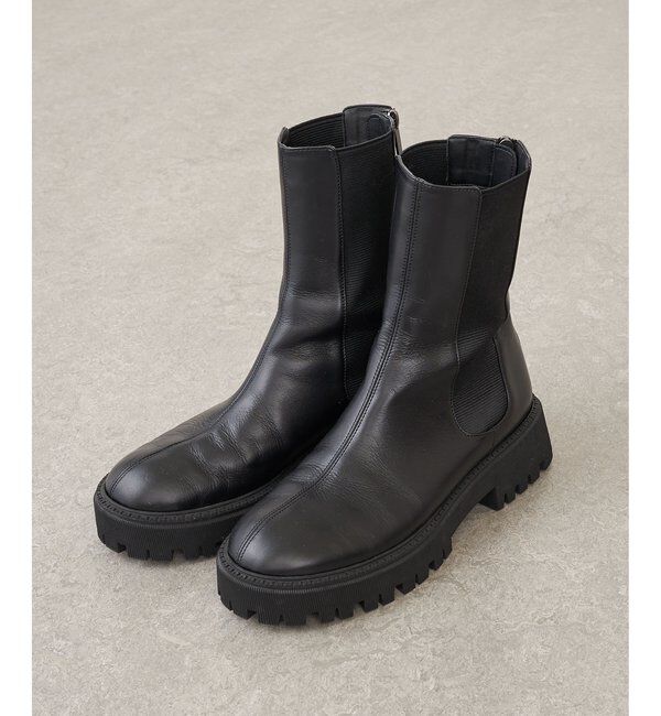 THE PAUSE「【THE PAUSE】レザーサイドゴアブーツ」|ショートブーツ|