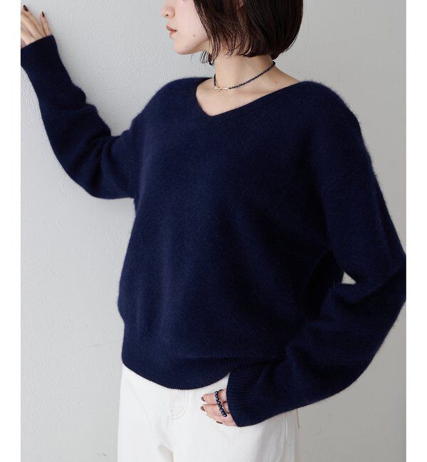  「フォックスウール Vネックプルオーバー」|ニット・セーター|