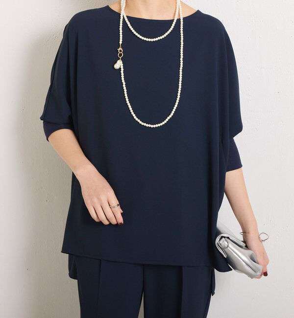  「《高機能/オールシーズン着られる》ジャージ袖リブブラウス」|シャツ・ブラウス|