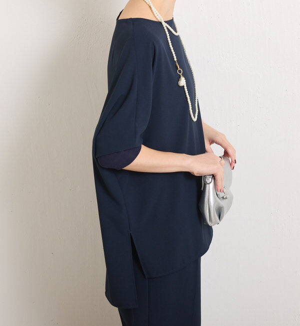  「《高機能/オールシーズン着られる》ジャージ袖リブブラウス」|シャツ・ブラウス|