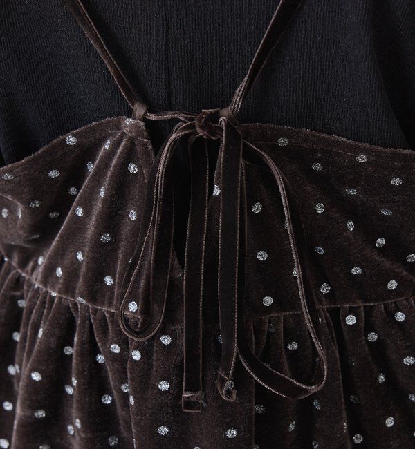  「	グリッタードットベロアキャミセットアップ」|ワンピース|