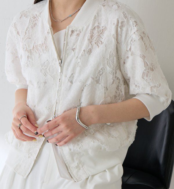  「【レースアイテム】ローン&times;レースキルトブルゾン」|ブルゾン・スタジャン|