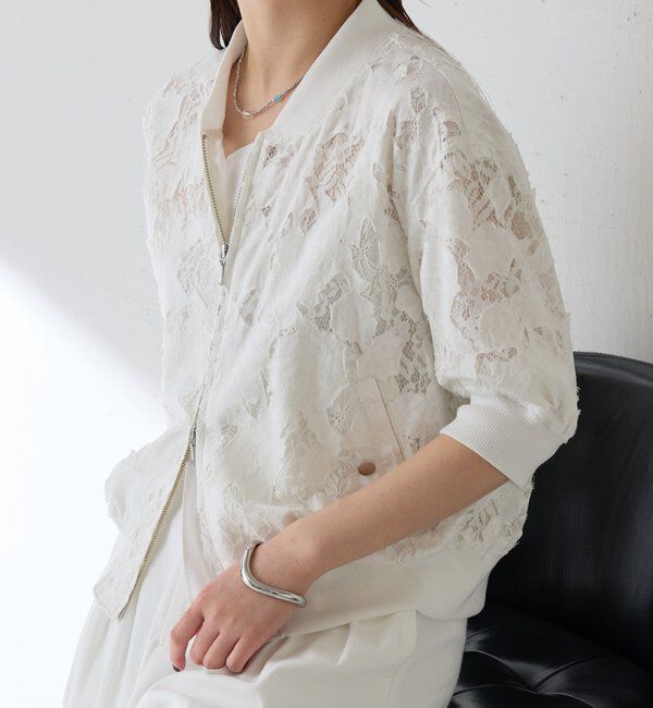  「【レースアイテム】ローン&times;レースキルトブルゾン」|ブルゾン・スタジャン|