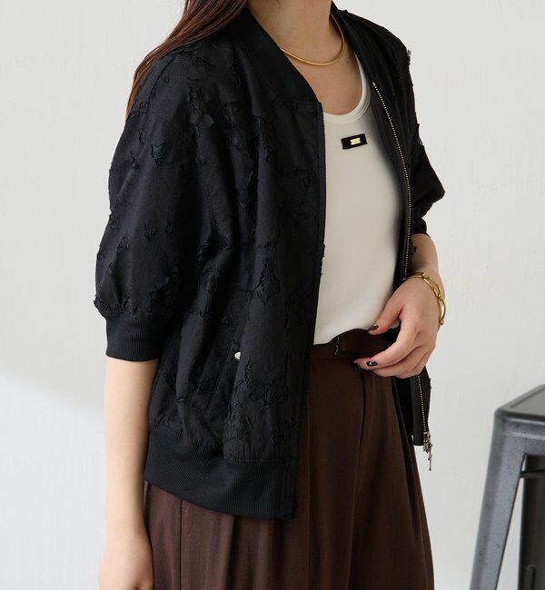  「【レースアイテム】ローン&times;レースキルトブルゾン」|ブルゾン・スタジャン|