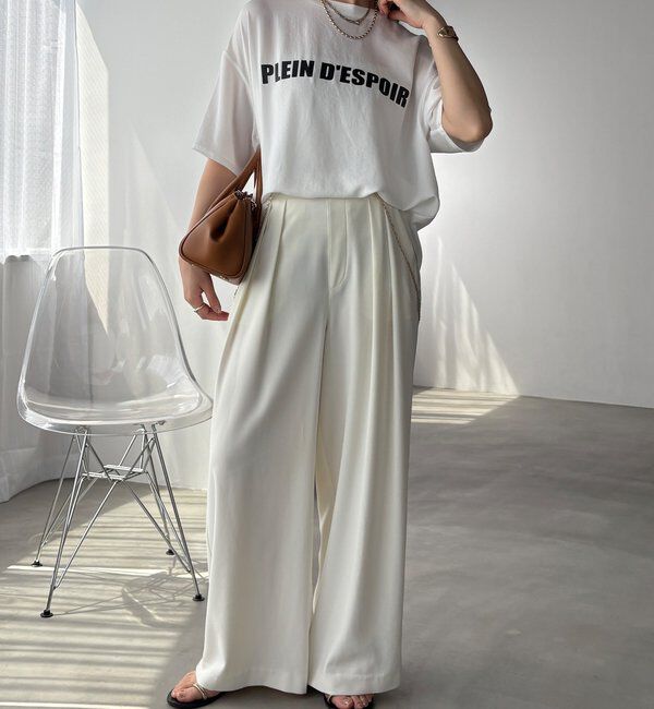  「【累計販売数3万枚突破/21色4サイズ展開！】タックワイドパンツ」|チノ|