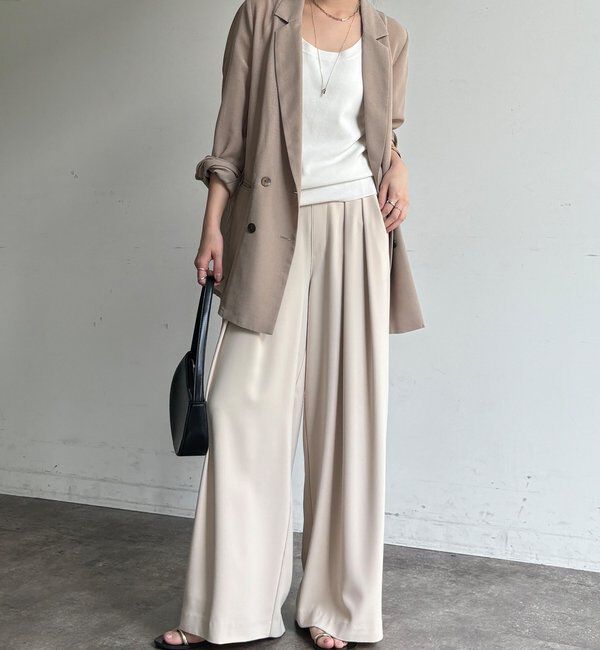  「【累計販売数3万枚突破/21色4サイズ展開！】タックワイドパンツ」|チノ|