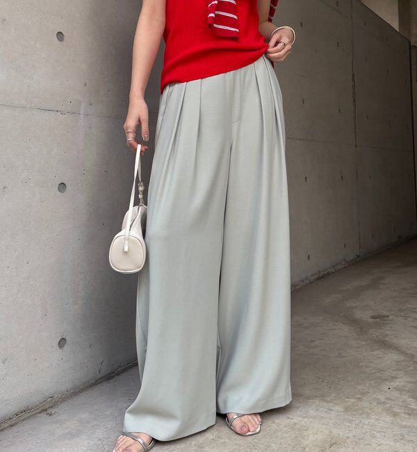  「【累計販売数3万枚突破/21色4サイズ展開！】タックワイドパンツ」|チノ|