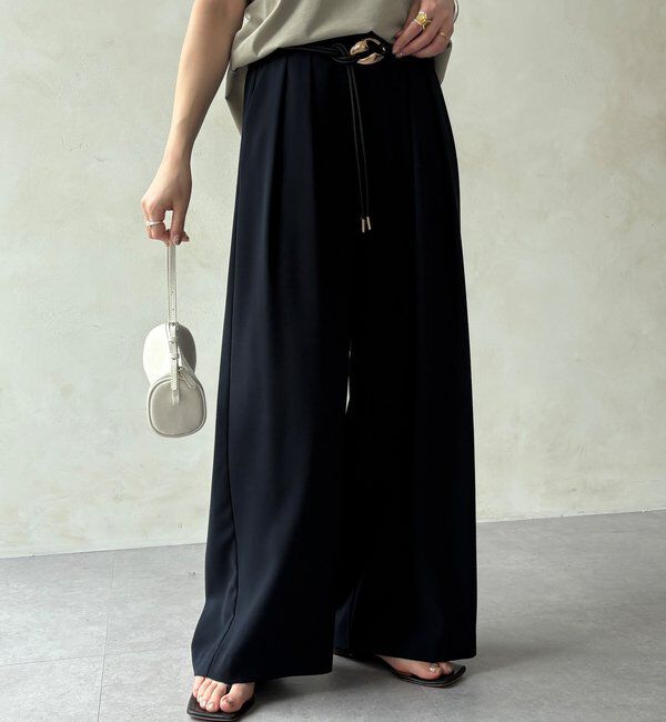  「【累計販売数3万枚突破/21色4サイズ展開！】タックワイドパンツ」|チノ|