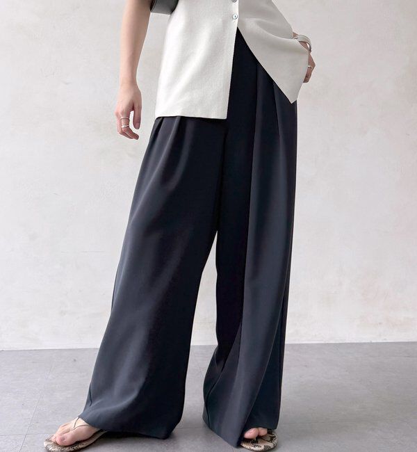  「【累計販売数3万枚突破/21色4サイズ展開！】タックワイドパンツ」|チノ|