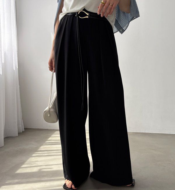  「【累計販売数3万枚突破/21色4サイズ展開！】タックワイドパンツ」|チノ|