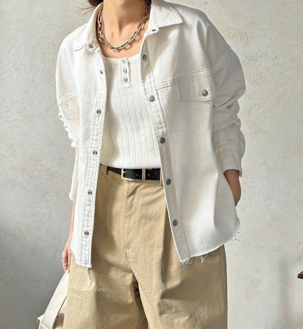  「【セットアップ可能】デニムショートシャツ」|シャツ・ブラウス|