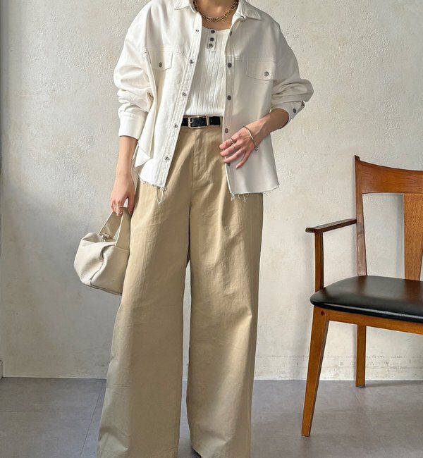  「【セットアップ可能】デニムショートシャツ」|シャツ・ブラウス|