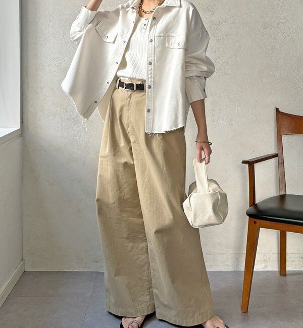  「【セットアップ可能】デニムショートシャツ」|シャツ・ブラウス|