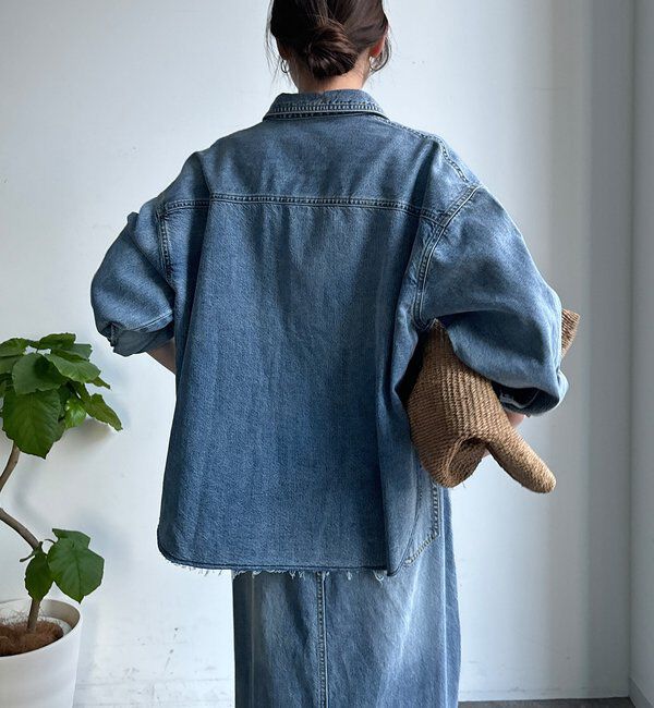  「【セットアップ可能】デニムショートシャツ」|シャツ・ブラウス|