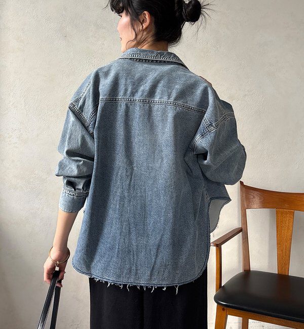  「【セットアップ可能】デニムショートシャツ」|シャツ・ブラウス|