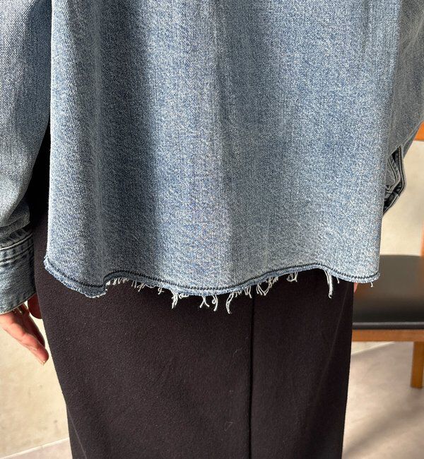  「【セットアップ可能】デニムショートシャツ」|シャツ・ブラウス|