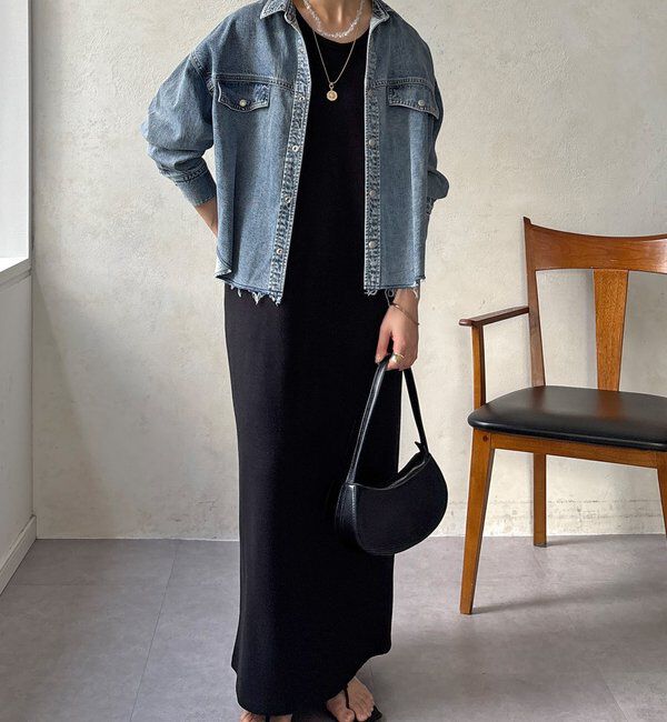  「【セットアップ可能】デニムショートシャツ」|シャツ・ブラウス|