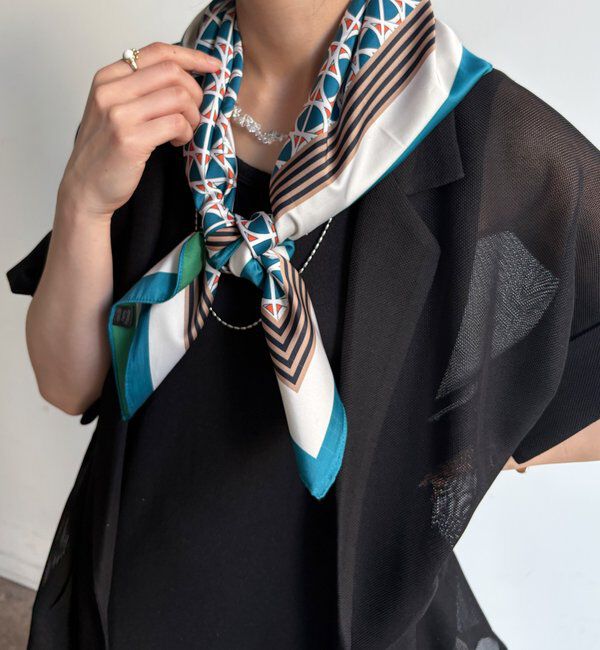  「【WEB限定】リバーシブル幾何柄スカーフ」|マフラー|