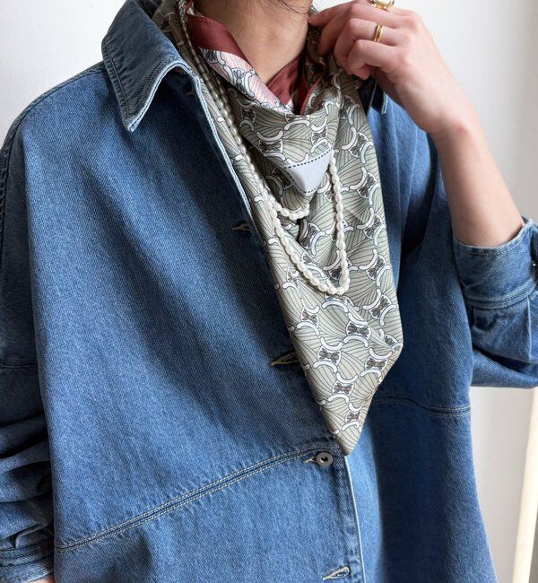  「【WEB限定】リバーシブル幾何柄スカーフ」|マフラー|